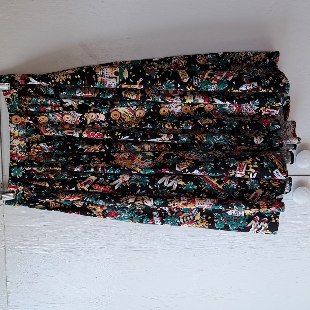 Hell Bunny Monte Carlo Circle Swing Rockabilly Retro Skirt SZ XS